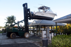 Wiggins forklift at Port Sanibel Marina, Fort Myers, Florida