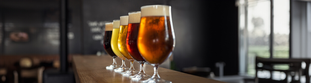 variety-of-beers-on-bar-table